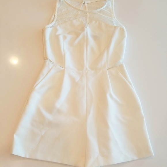 Dynamite lace top off white romper - Picture 2 of 6